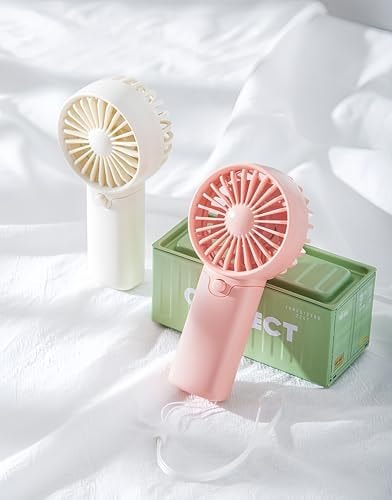 Mini Portable Fan, (2 x AAA Batteries, Batteries Not Included) Lightweight Handheld Fan Perfect for Outdoor, Travel, Office, Hiking and Camping - Pink