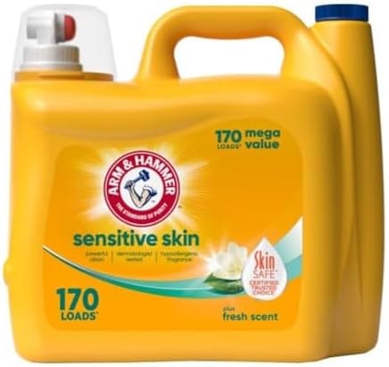 ARM & HAMMER Sensitive Skin Plus Fresh Scent, 170 Loads Liquid Laundry Detergent, 170 Fl oz