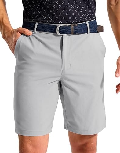 Obla Men's Shorts Golf Casual 5"/ 7"/ 9" Flat Front Dress Shorts for Men Classic Fit with 4 Pockets Lightweight Stretch (Light Grey_L9 W32)