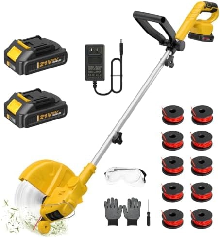 ALSO GO 21V Cordless String Trimmer,2.5Ah Battery Powered with Fast Charger
