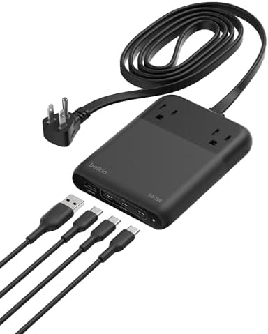 Belkin Charging Station Power Strip 3 USB-C Charger 2 AC 1 USB-A 140W GaN