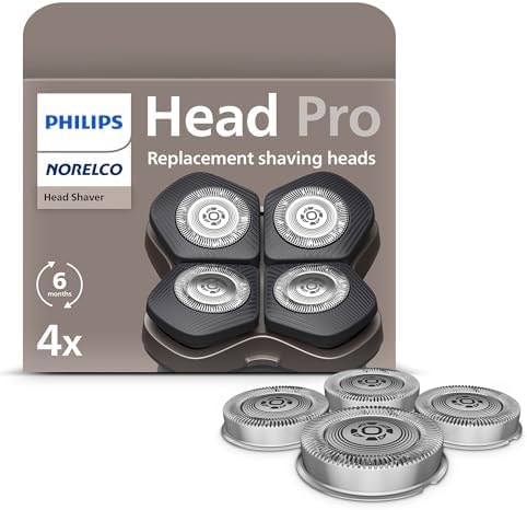 Philips Norelco Genuine Head Shaver Replacement Heads - Compatible with Philips Norelco Head Shaver Pro HS5980, HS7980 and HS9980, Self-sharpening ComfortCut Blades, Gentle on Skin, 4 Pieces, HS740/40