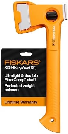 Fiskars X13 Ultralight Hiking Axe 13", Camping Hatchet, Forged Steel Blade