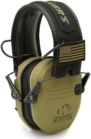Walker's Razor Slim Patriot Series Muffs - Olive Drab Green