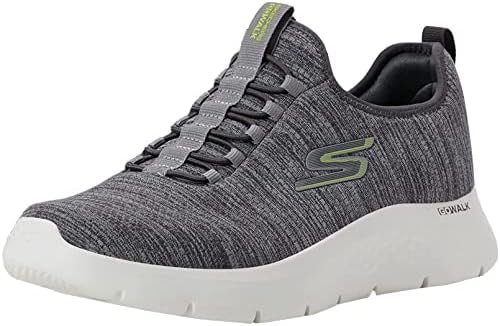 Skechers Men's Go Walk Flex Ultra, Grey/Lime, 13