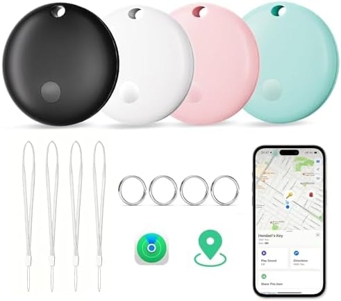 Lmrbelec Tracker Tags for Apple Find My (iOS Only) - Macaron, 4 Pack