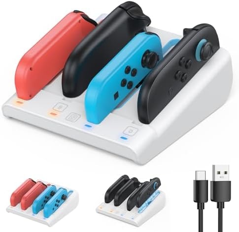 FASTSNAIL Switch Controller Charger for Nintendo Switch 2/1/OLED for JoyCon