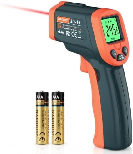 Infrared Thermometer Laser Temperature Gun, Adjustable Emissivity