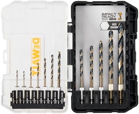 DEWALT 12 Pc Black and Gold Drill Bit Set, Premium Finish Impact Driver Bit Set for Metal, Plastic and Wood (DWAH1182)