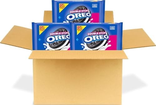 OREO Double Stuf Chocolate Sandwich Cookies, Family Size, 3 Packs