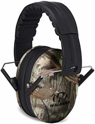 WALKER’S Youth Children’s Low Profile Lightweight Padded Headband Adjustable Folding Noise-Reducing Hearing Protection Earmuffs, Camo