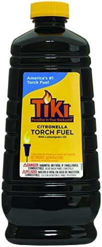 TIKI Citronella Torch Fuel – 1/2 Gallon (64 oz.), Easy Pour, Long-Lasting for Outdoor Torches & Table Torches, with Citronella & Lemongrass Oil, for Patio, Garden & Backyard Use