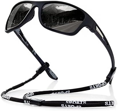 suoso Polarized Sports Sunglasses for Men: UV400 Protection Glasses Wrap Around Goggles for Driving Fishing