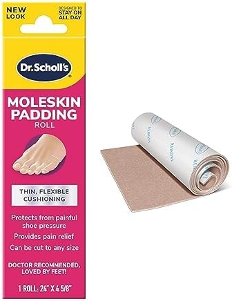 Dr. Scholl's Moleskin Padding Roll, Flexible Cushioning, 24" x 4 5/8"