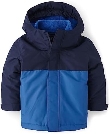 The Children's Place,and Toddler Heavy 3 in 1 Winter Jacket, Wind-resistant Water-resistant Shell, Fleece Inner,TIDAL | TOUCAN FEATHER,12-18 MONTHS
