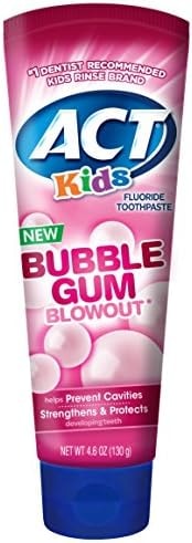 ACT Kids Bubblegum Blowout Toothpaste 4.6 Ounce (Pack of 24) Children's Anticavity Toothpaste with Fluoride for Fresh Breath and Strong Tooth Enamel for Kids, Toddlers