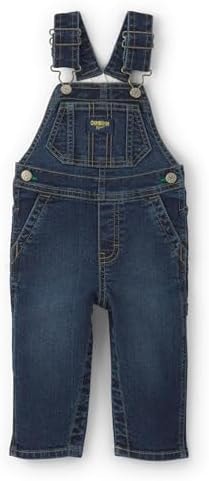 OSHKOSH B'GOSH Boy World's Best Overalls, Blue Dark Wash, 18M