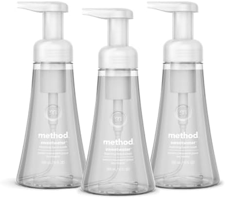method Foaming Hand Wash, Sweet Water - Leaves Hands Feeling Soft & Clean, for Bathroom & Kitchen, Notes of Dewy Lemon Leaf, Grapefruit & Star Jasmine, 10 fl oz, 3 pack