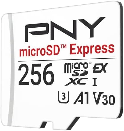 PNY 256GB microSD Express U3 V30 A1 microSDXC Flash Memory Card, UHS-I