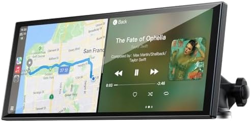 LAMTTO 9.26" Wireless CarPlay Screen for Car, Android Auto, Backup Camera