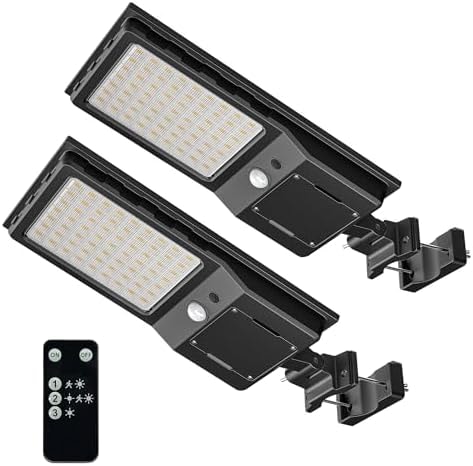 Cozeet Outdoor Solar Wall LED Street Lights, 6500K, 2 Pack