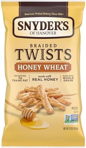 Snyder's of Hanover Pretzels, Braided Pretzel Twists Honey Wheat, 12 Oz