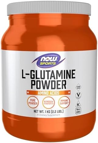 NOW Foods Sports Nutrition, L-Glutamine Pure Powder, Nitrogen Transporter*, Amino Acid, 35.3-Ounce