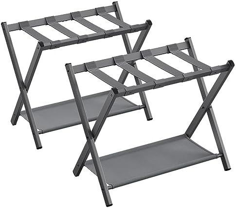 SONGMICS Luggage Rack, Foldable, Steel, PA Plastic, Oxford Fabric