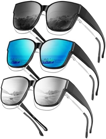 KALIYADI Fit-Over-Glasses Polarized Sunglasses-for-Men Wrap-Around-Sunglasses: Mens Polarized Sunglasses UV400 Protection