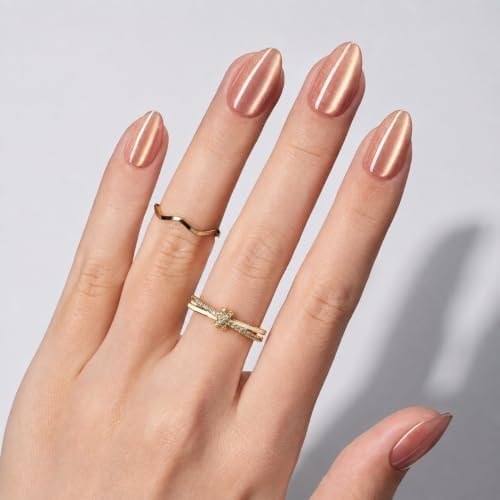 Beetles Cat Eye Press On Nails, Glossy Short Almond Press On Nails