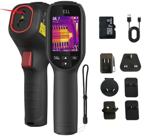 HIKMICRO E1L Thermal Imaging Camera with Laser Pointer, 320×240 Output, -4°F to 1022°F, 25Hz, <40mK, 350g Lightweight Handheld Thermal Imager with Professional PC Analysis