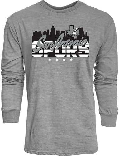 San Antonio Spurs NBA Officially Licensed Tri-Blend Long Sleeve T-Shirt Flyline, Medium Team Color