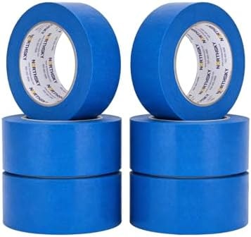 NORTHSKY 6 Rolls Painters Tape, 2" x 60 yds, Blue, Masking Tape, Paint Tape for Multi-Purpose, Painting, Labeling, DIY Crafts Arts, Decoration (360 Total Yards)