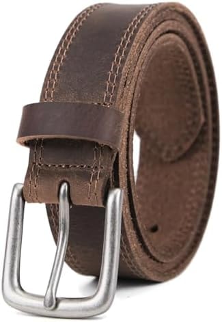 VATAN Men's Full Grain Leather Casual Every Day Jeans Belts, Handmade Men Leather Belt with Gift Box