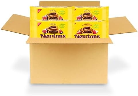 NEWTONS Soft Baked Fruit Bars Variety Pack, Real Fruit Fig Bars and Strawberry Cookies, 4 - 10 oz Packs