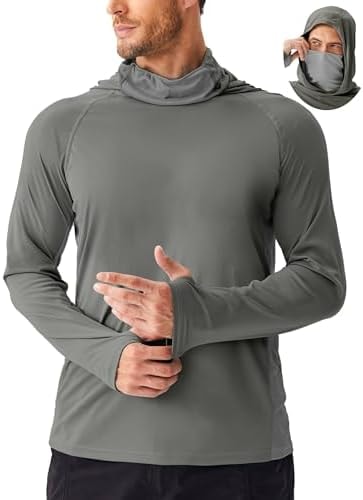 PINSPARK Men's Performance Fishing Hoodie Shirts UPF 50+ Long Sleeve Top