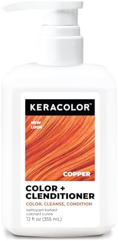 Keracolor Color + Clenditioner, Semi-Permanent Hair Color, Copper, 12 Fl Oz