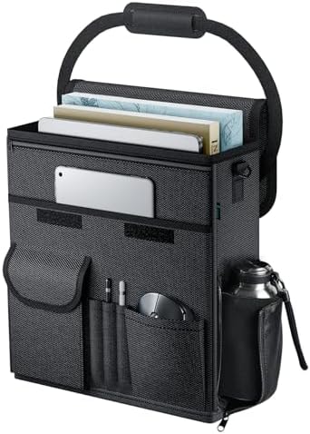 FLORICH Car Front Seat Organizer, Car Laptop Holder Backseat Organizer for Work, Automatic Document Holder Multi-Pocket Storage Organizer, Car Seat Back Storage Bag with Cup Holder