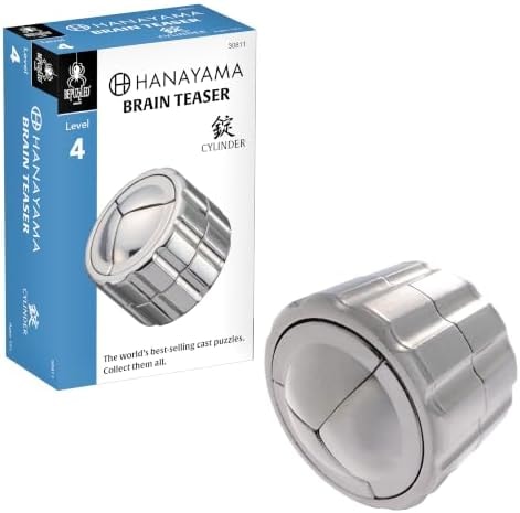 BePuzzled |Cylinder Hanayama Metal Brainteaser Puzzle Mensa Rated Level 4, for Ages 12 and Up