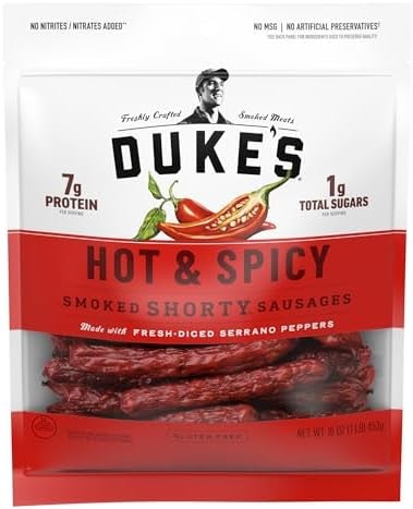 Duke's Pork Hot & Spicy Smoked Shorty Sausages, 16 oz.
