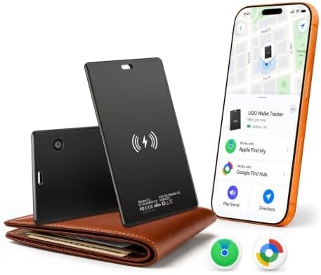 UQO Wallet Tracker Card, Works with Apple Find My or Google Find Hub