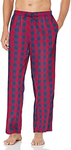 Nautica Men's Soft Woven 100% Cotton Elastic Waistband Sleep Pajama Pant Sleepwear, nautica Red, Large