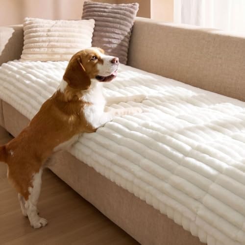 Bedsure Comfyfleece™ Couch Covers for Dogs, Sofa Cover, 23.6 x 47 White