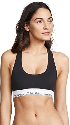 Calvin Klein Women's Modern Cotton Bralette Non-Wired and Non paded, Black, XS