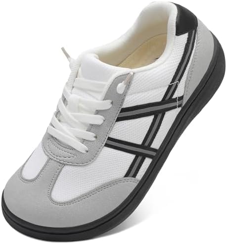 LeIsfIt Women's Barefoot Slip-On Sneakers Wide Width Walking Shoes White 9