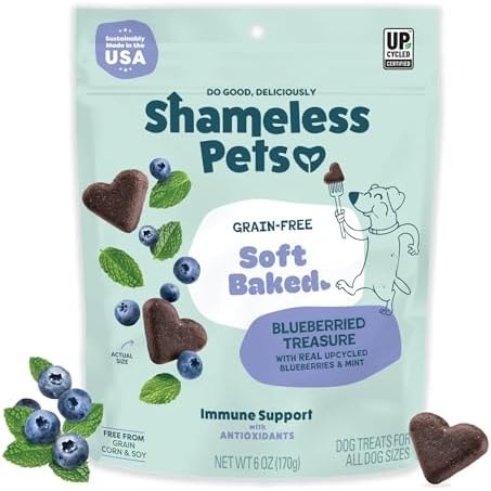 Shameless Pets Soft-Baked Dog Training Treats, Blueberried Treasure - 6 oz