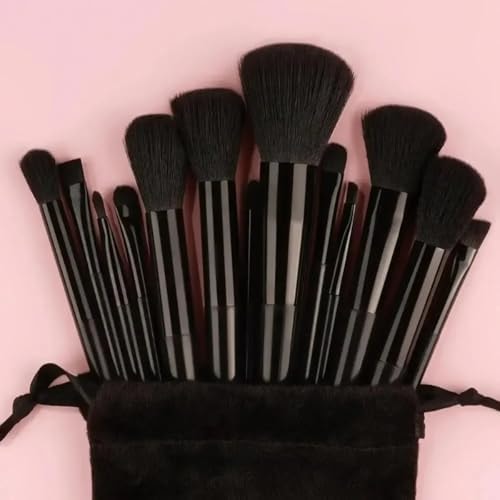 13PCS Makeup Brush Set Soft and Fluffy Professional Makeup Use Foundation Loose Powder Eyeshadow Beauty Tools (Black)