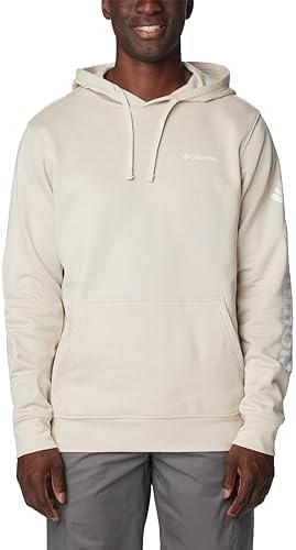 Columbia Men's Trek Long Sleeve Hoodie, Dark Stone/CSC Sleeve Logo, 3X