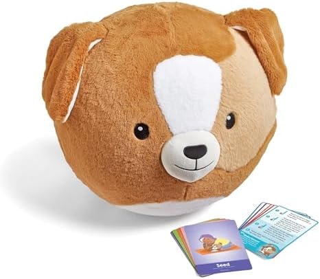 hand2mind Puppy BubblePlush Yoga Ball Buddy, Yoga Ball for Kids, Calming Corner Items, Kids Exercise Equipment, Occupational Therapy Toys, Sensory Toys, Active Play for Ages 3 and Up