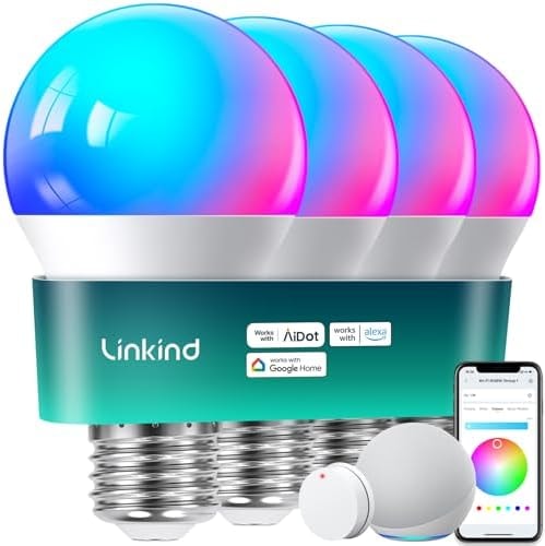 Linkind Smart Light Bulbs, Works with Alexa, Google Home, AiDot